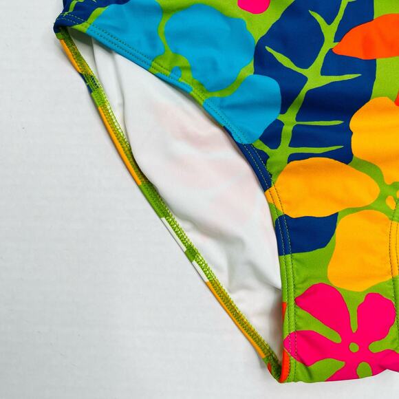 Faithfull the Brand Aurea One Shoulder One Piece Swimsuit Retro Floral NWT S - Picture 5 of 11